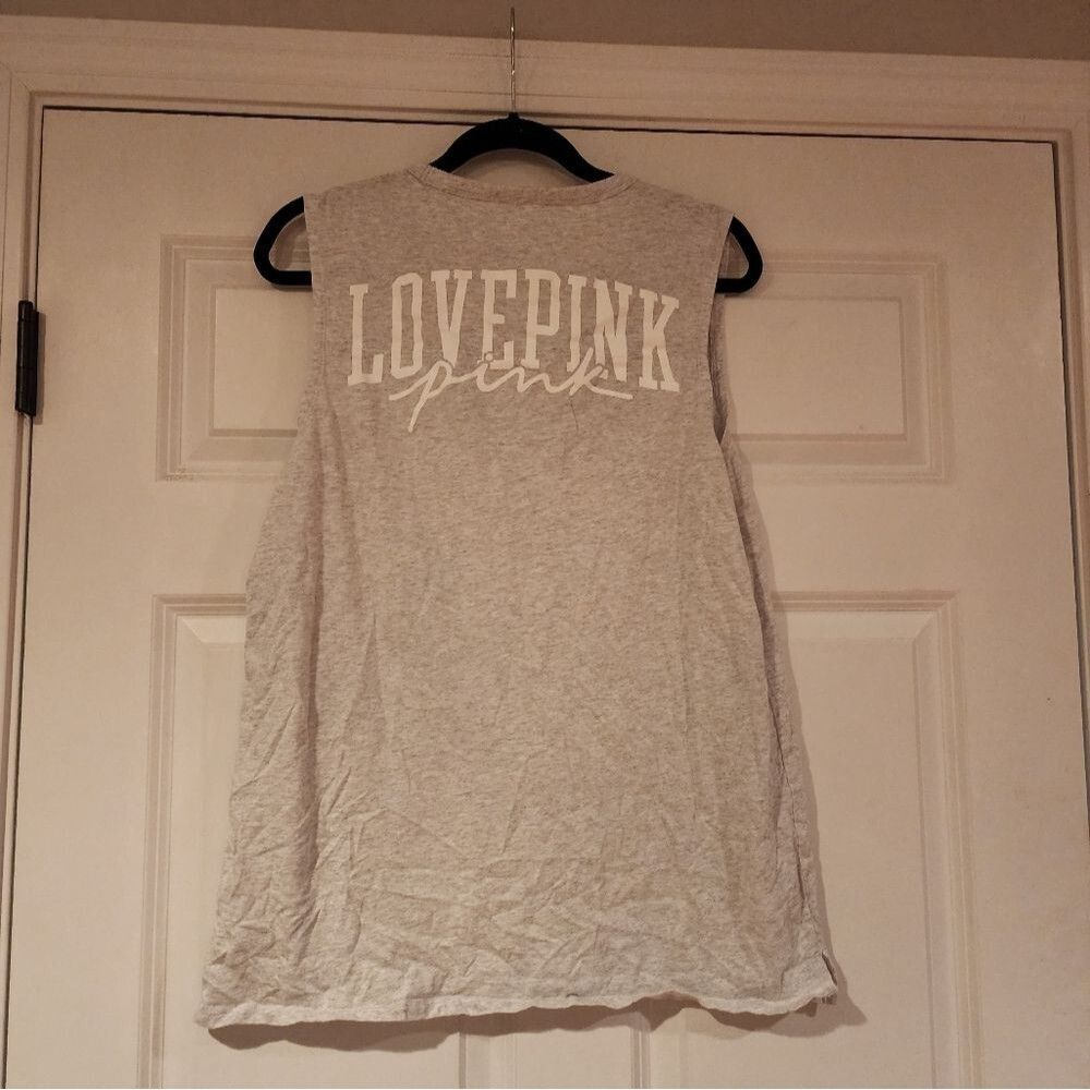 Victoria's Secret Pink light gray oversized tank M
